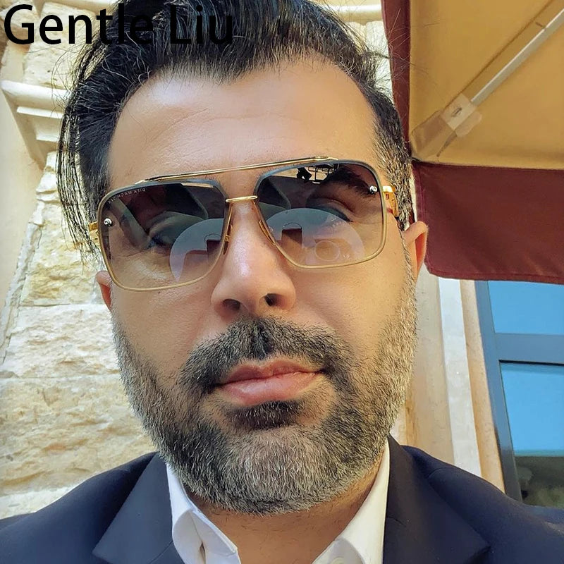 Lunettes de Soleil Oversize Sans Monture Carrées UV400 Homme – CLEVI Paris