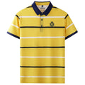 Polo Homme Rayé Broderie Lettre – T-Shirt Business Casual Respirant