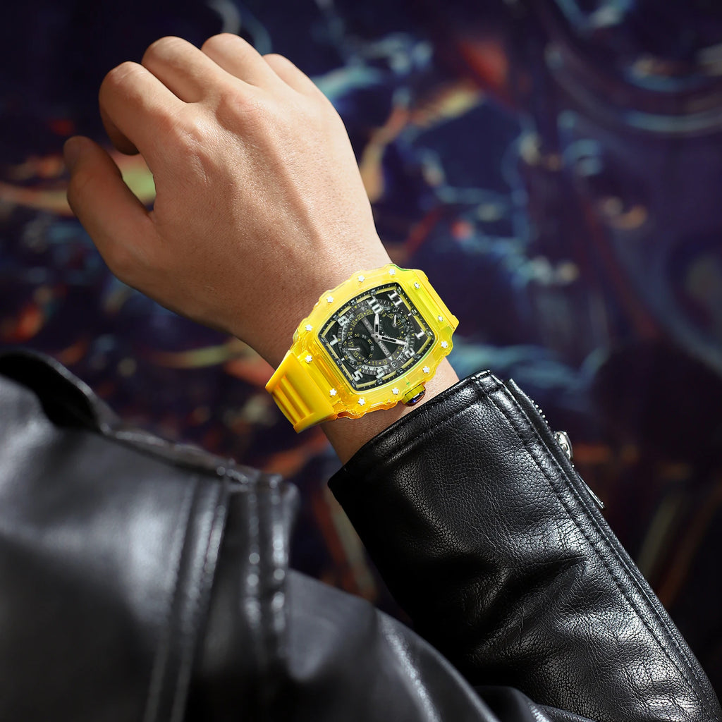 NIBOSI Montre Quartz Japonais Homme Squelette Sport Silicone Lumineux Anti-Magnétique – CLEVI Paris
