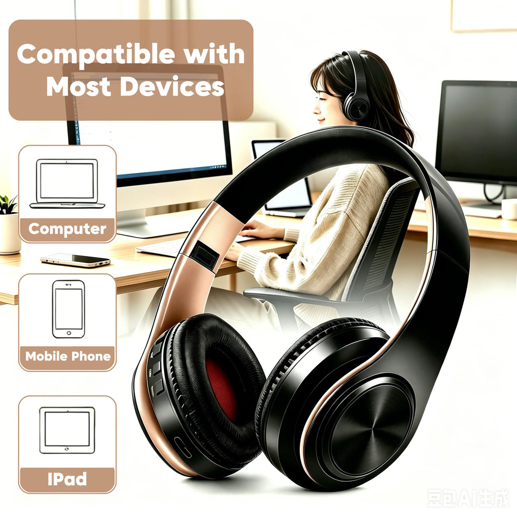 Casque Bluetooth AYVVPII FM & Carte TF – CLEVI Paris