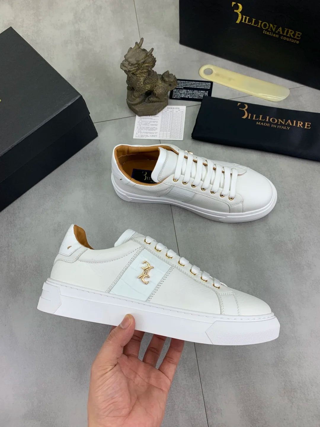 Sneakers Homme Cuir Véritable Brodées Casual Gentleman EU 38-44 – CLEVI Paris