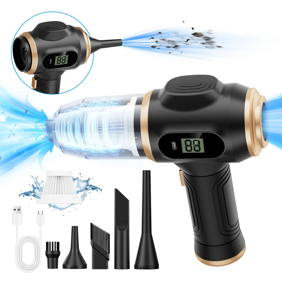 Aspirateur sans fil pour voiture en ABS – CLEVI Paris
