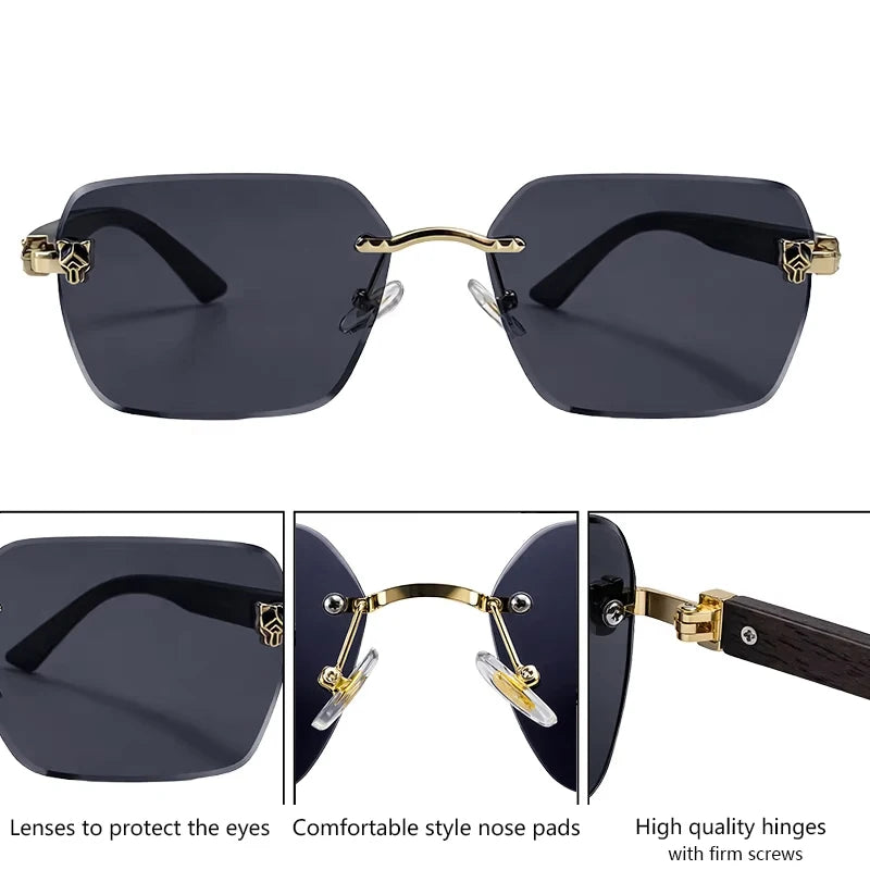Lunettes de Soleil Photochromiques Sans Monture Carrées Homme – Verres Changeants UV400 Style Vintage – CLEVI Paris