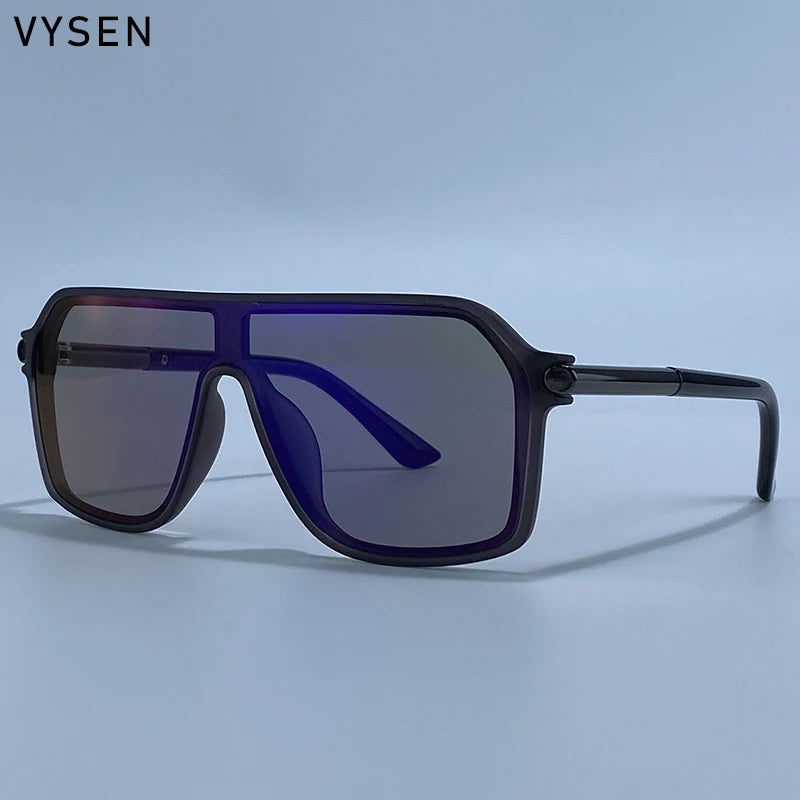 Lunettes de Soleil Steampunk Monobloc Bouclier Homme – Grande Monture Métal Sport UV400 – CLEVI Paris