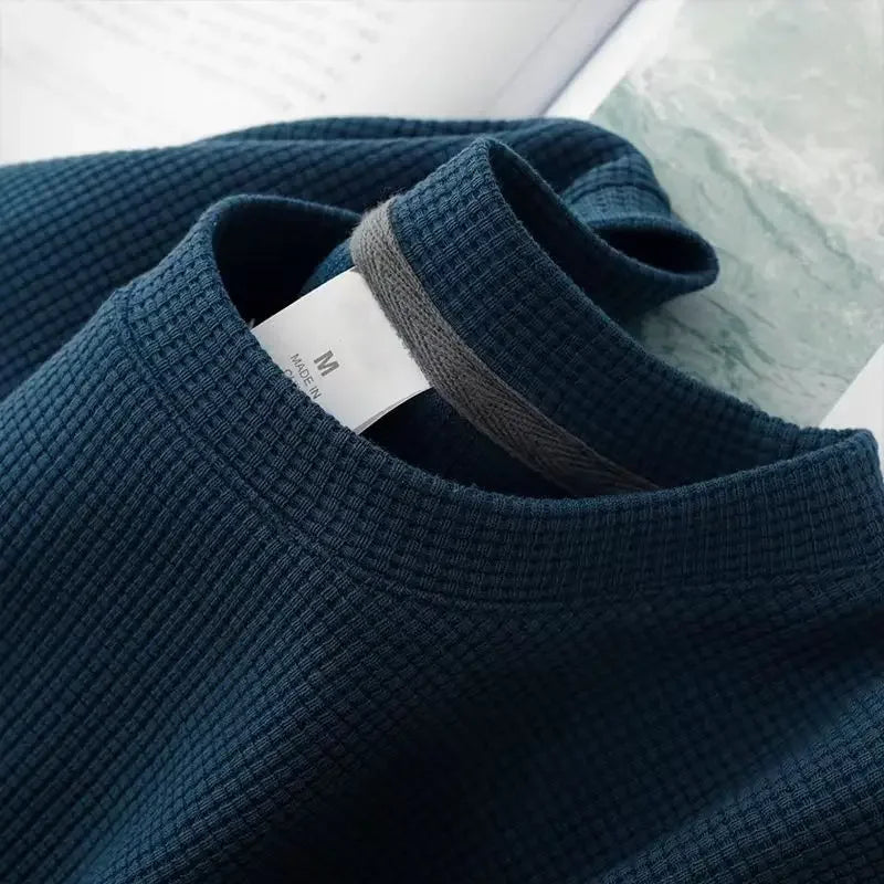 T-Shirt Homme Waffle Col Rond Manches Courtes – Respirant, Casual Été – CLEVI Paris