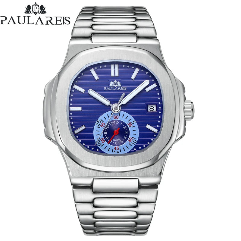 Montre Mécanique Carrée PAULAREIS Homme Acier – CLEVI Paris