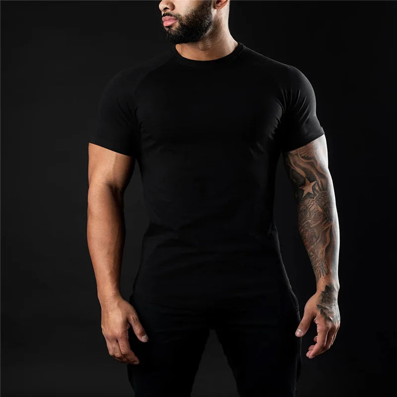 T-Shirt Sport Homme YOUONGWEAR – Coton Stretch, Muscle Fit, Séchage Rapide, Grande Taille