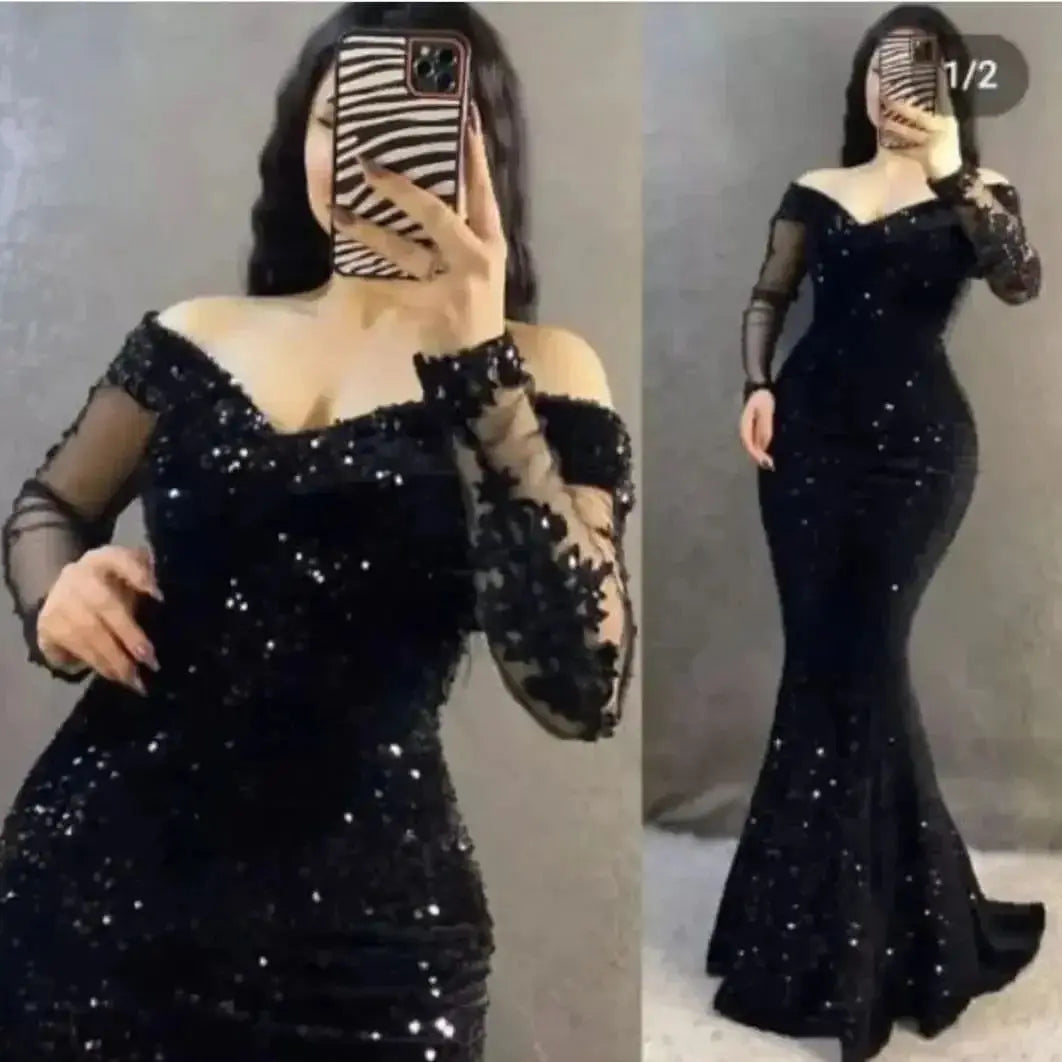 Robe de soirée sirène à paillettes – CLEVI Paris