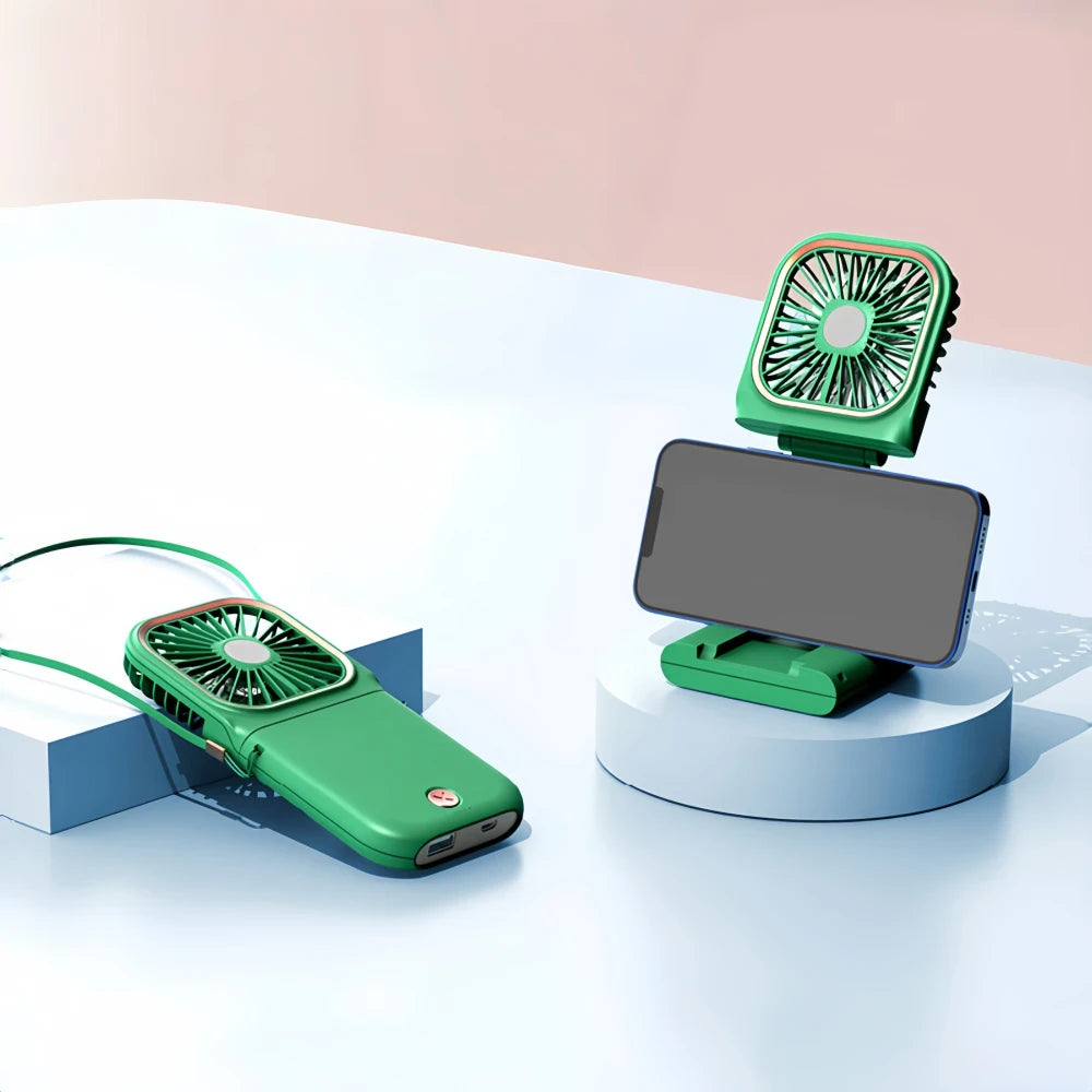 Ventilateur de cou portable rechargeable 3000 mAh – CLEVI Paris