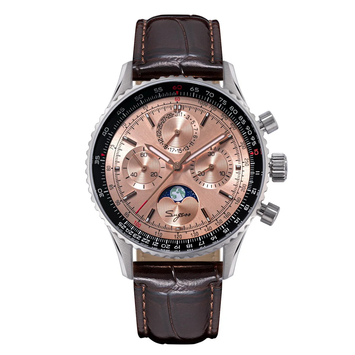 Montre Homme Chronographe Phase de Lune Sugess S468 Cal.ST1908 Swanneck – CLEVI Paris