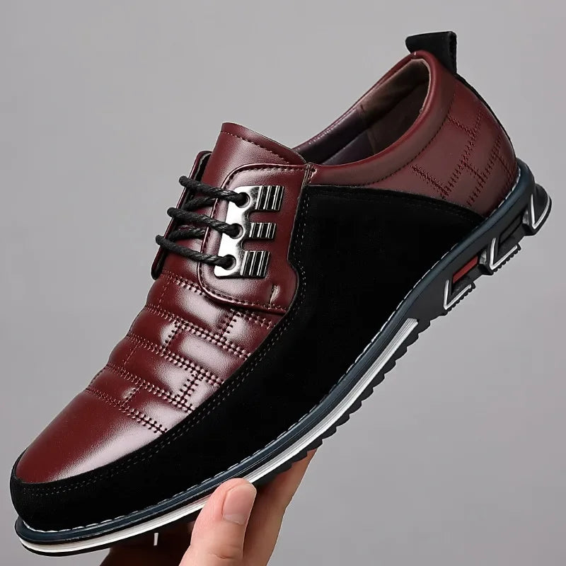 Sneakers Homme Casual Lacets – Cuir PU, Semelle Rehaussante, Grande Taille EU 38-50 – CLEVI Paris