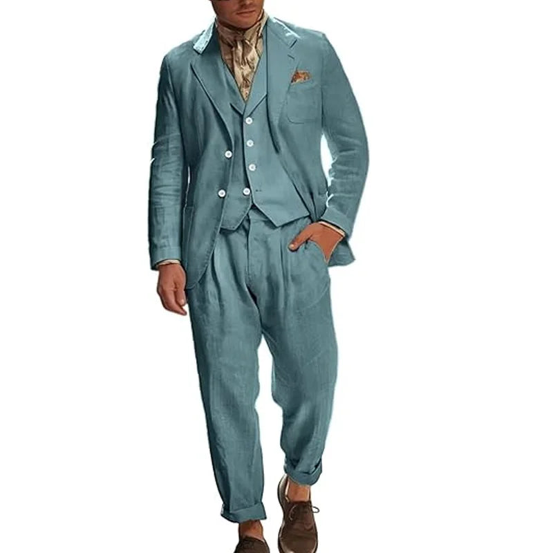Costume Lin Homme 3 Pièces – CLEVI Paris