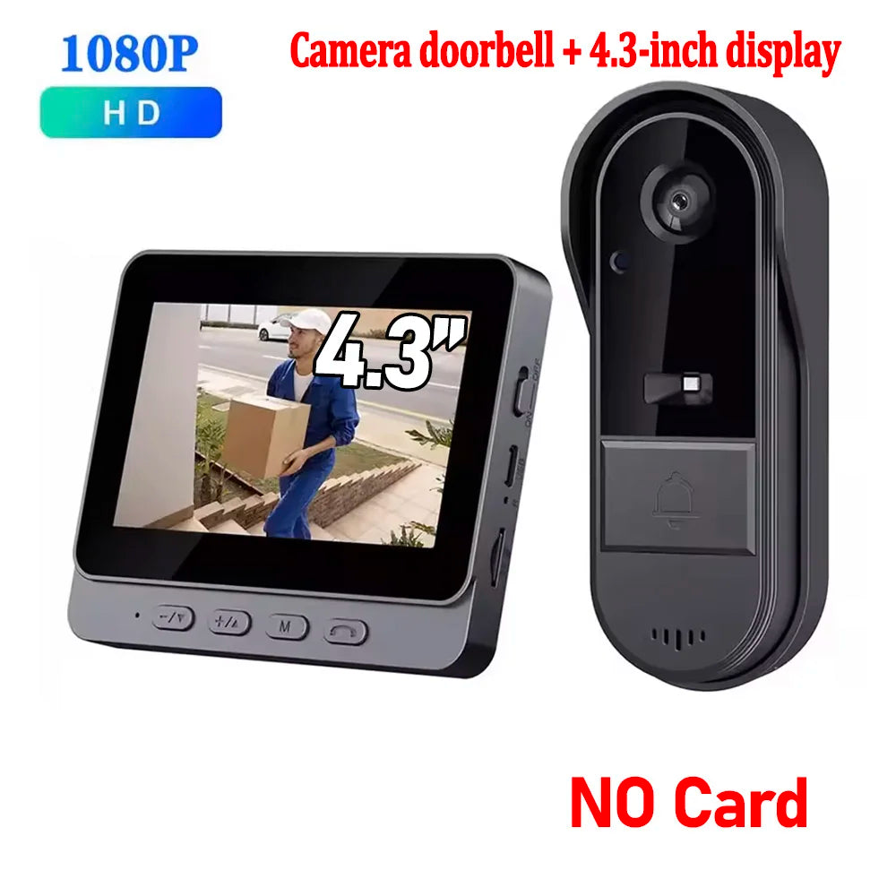 Sonnette Vidéo Sans Fil Écran IPS 4,3" – 1080P Vision Nocturne IP65 – CLEVI Paris
