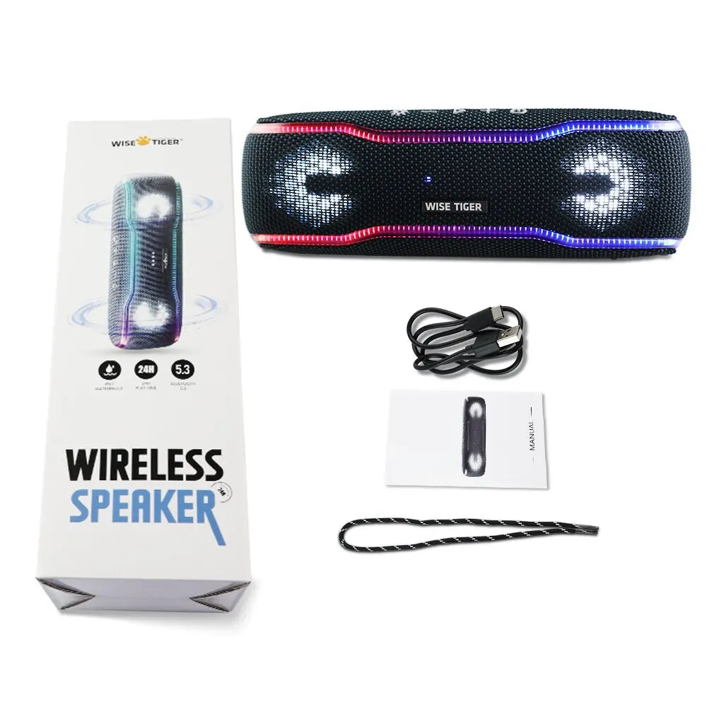 WISETIGER F10C Enceinte Bluetooth 25W IPX7 LED Sync 24h Outdoor – CLEVI Paris