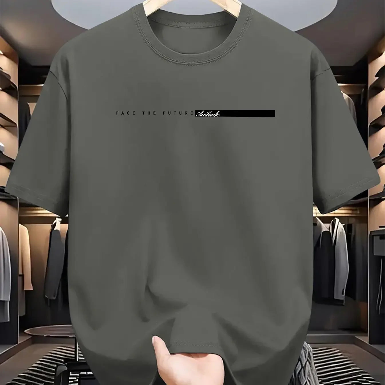 T-Shirt Homme Polyester Loose Col Rond Imprimé Grandes Lettres High Street 6 Coloris – CLEVI Paris
