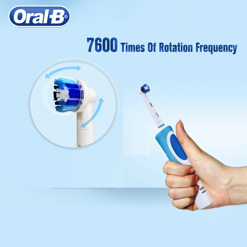 Brosse à Dents Électrique Oral-B Vitality D12 – Rotation 3D, Têtes FlexiSoft, IPX7, 7 Jours d'Autonomie – Têtes Offertes