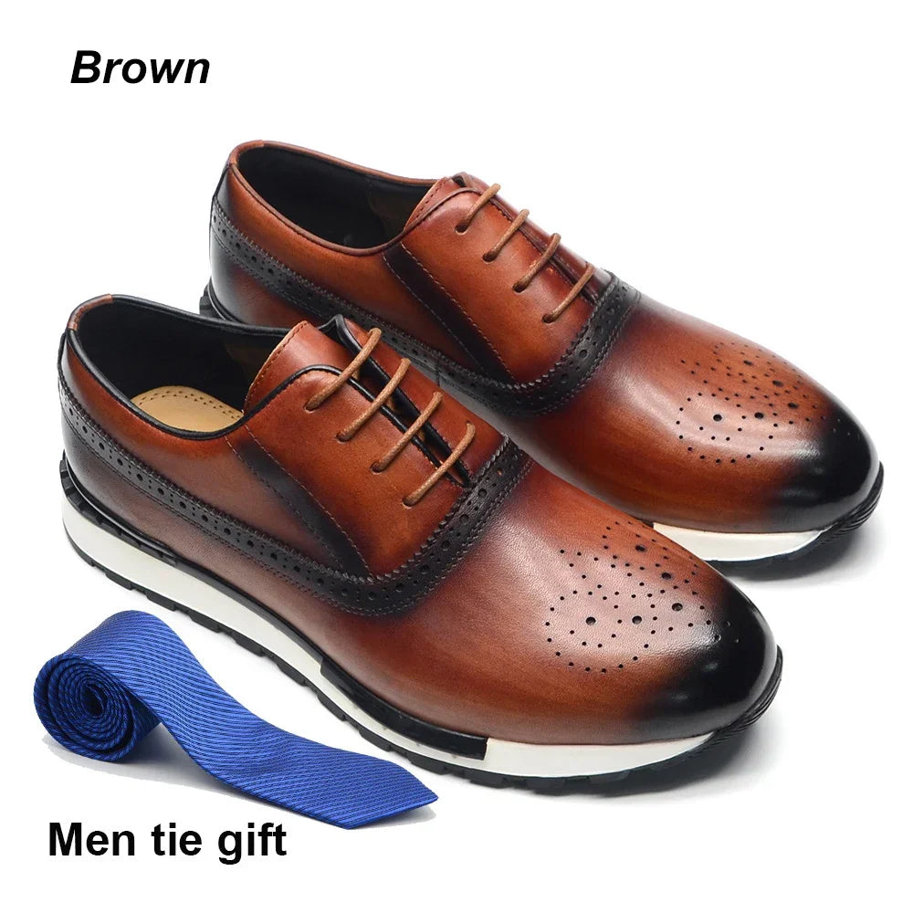 Oxford Brogue Homme Cuir Véritable Fait Main Lacets 10 Coloris Business Casual – CLEVI Paris