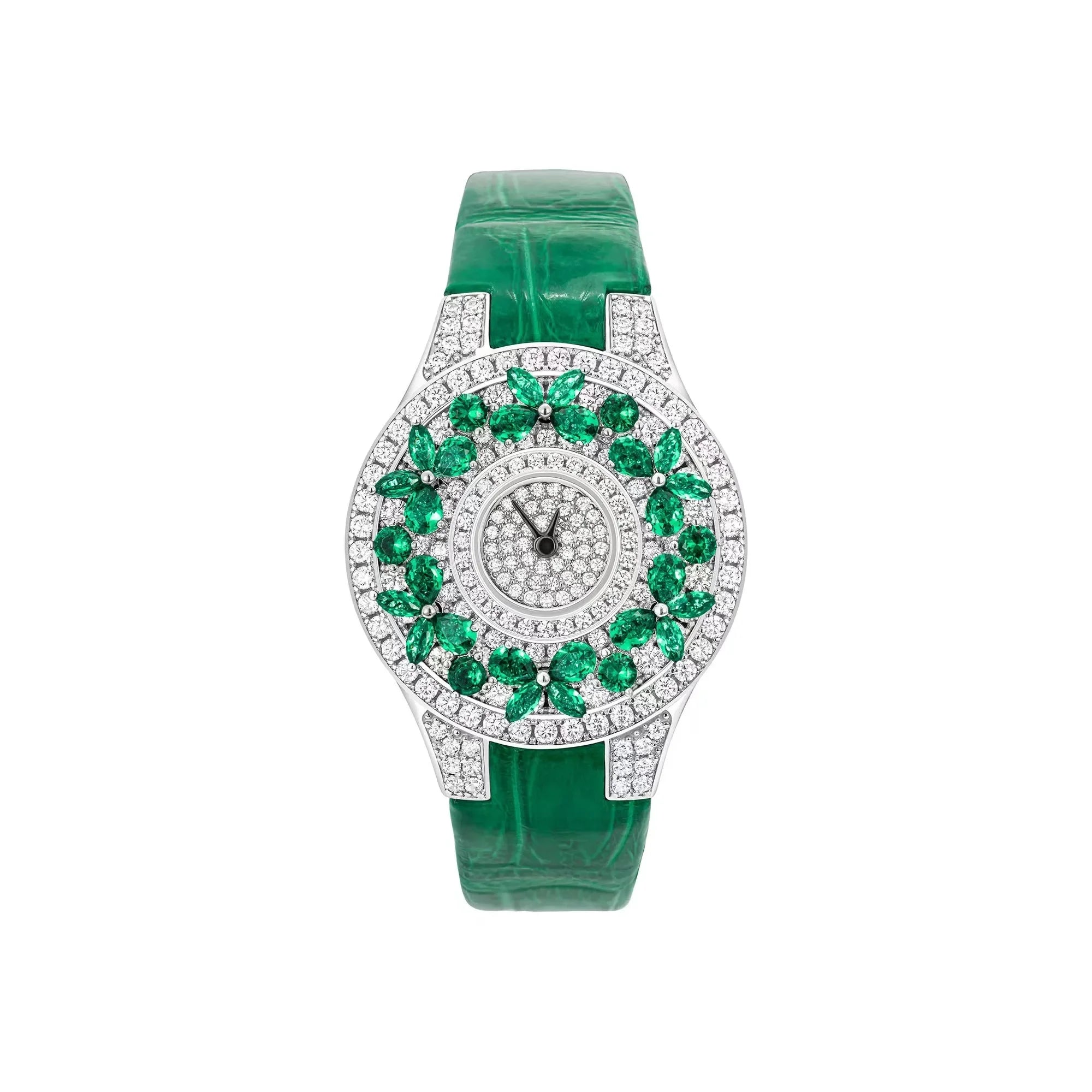 Montre Femme RUIYI Luxe – Zircon Diamant Simulé Bracelet Cuir Quartz 32mm