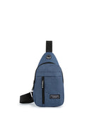 Sac Bandoulière Crossbody Homme — Chest Bag Tendance, Fermeture Éclair, Bleu Gris Noir | CLEVI Paris