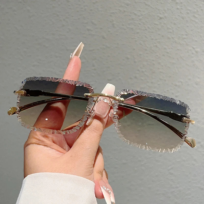 Lunettes de Soleil Sans Monture Carrées Verres Dégradés UV400 — CLEVI Paris