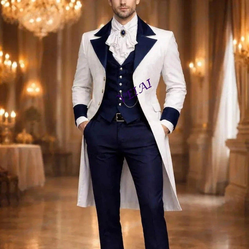 Costume 3 Pièces Homme Veste + Pantalon + Gilet Mariage Business Formel – Coton/Lycra Coupe Droite – 7 Coloris, XS à 5XL – CLEVI Paris