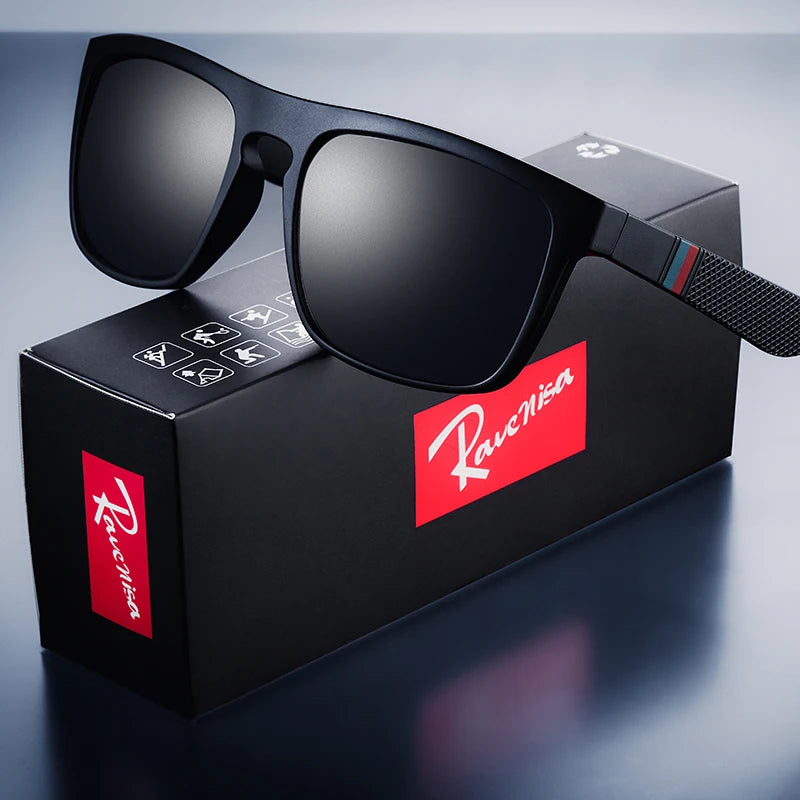 Lunettes de Soleil Rectangulaires Polarisées Vintage Homme – Verres TAC UV400 Conduite Pêche – CLEVI Paris