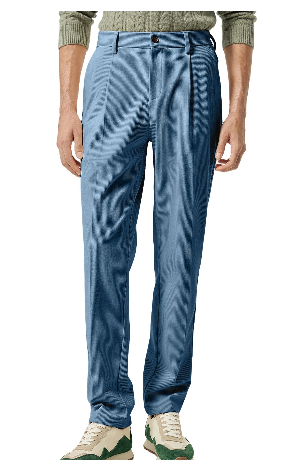Pantalon homme en velours côtelé taille haute – CLEVI Paris