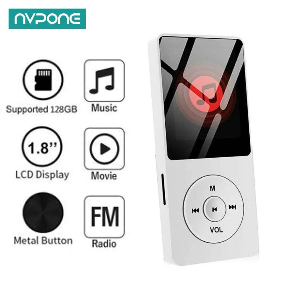 Lecteur MP3 Sport Bluetooth – Mini Walkman MP4, Radio FM & Enregistreur | 128 Go