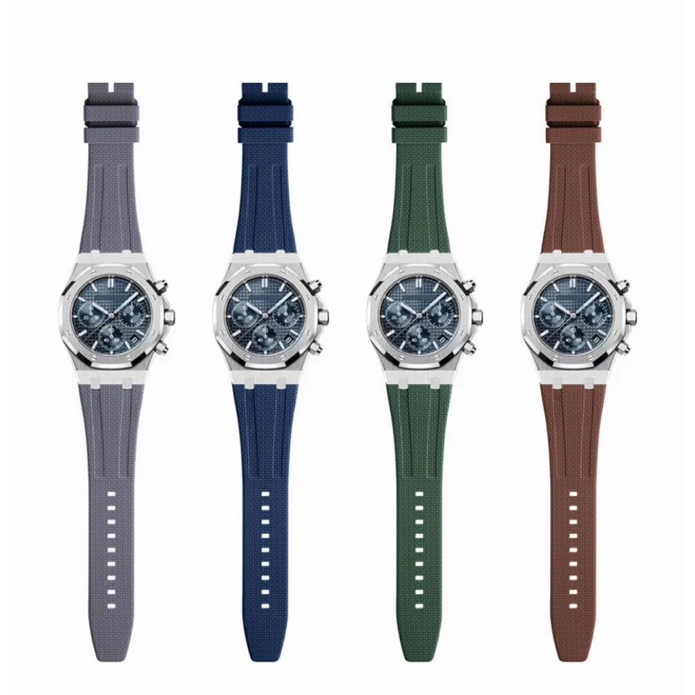 Bracelet Montre FKM Caoutchouc Motif Voile 26mm Compatible Audemars Piguet Royal Oak AP15400 26240 15500 26331 7 Coloris – CLEVI Paris