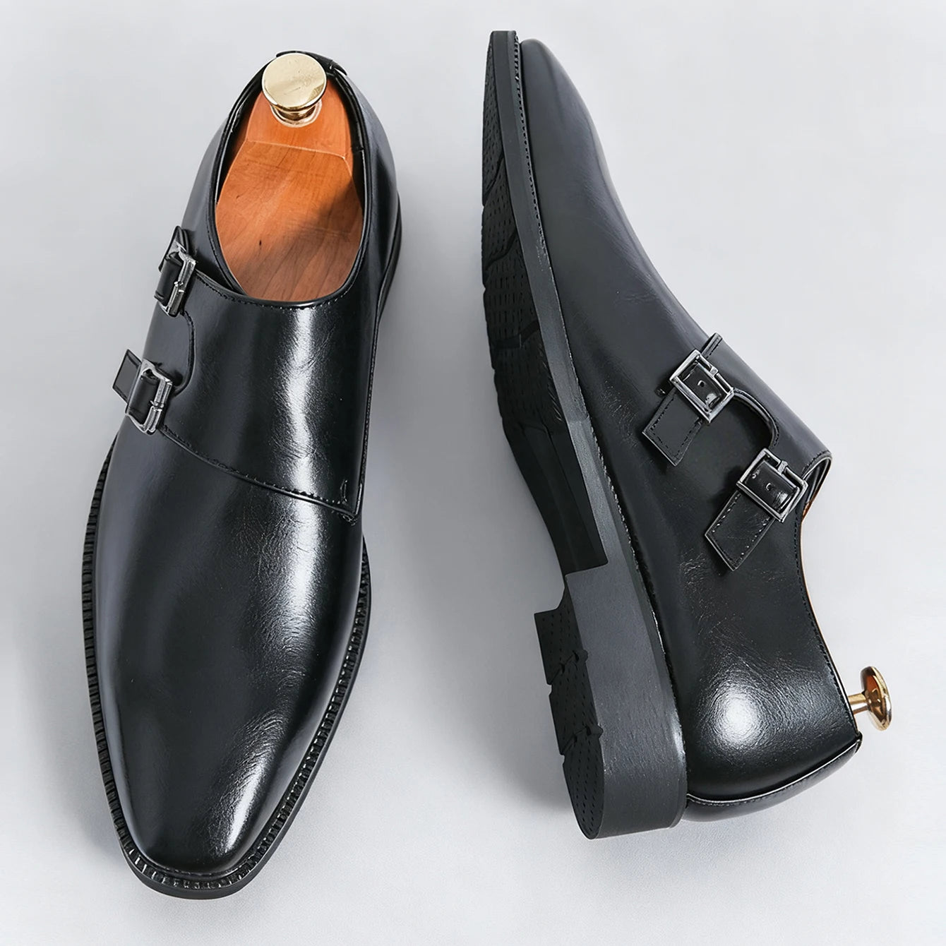 Oxford Monk-Strap Homme Bout Pointu Style Rétro | Business Mariage EU 38-46