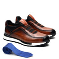 Sneakers Loafers Homme Cuir de Vache Artisanaux Slip-On Respirant | Casual & Business EU 38-46