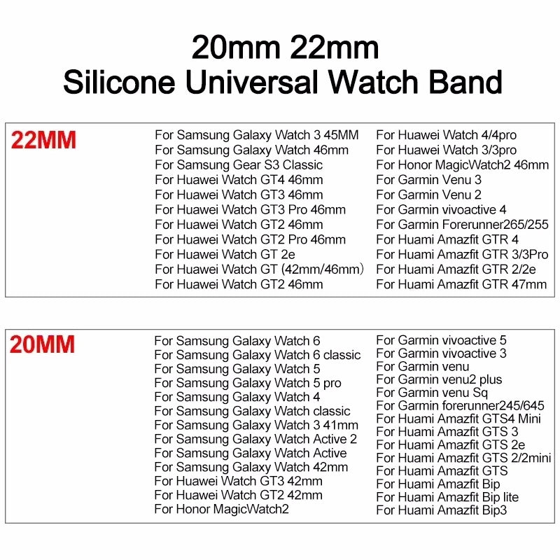 Hot Sell 20MM 22MM Silicone Watch Strap 20/22mm — CLEVI Paris