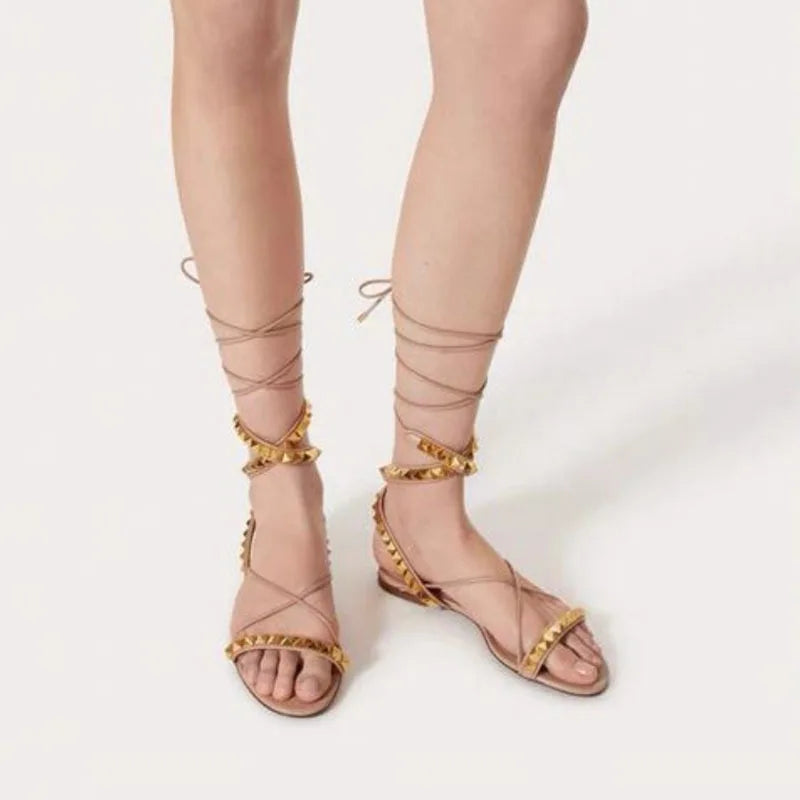 Sandales Gladiateur Style Romain Lacets Croisés Femme Grandes Tailles – CLEVI Paris