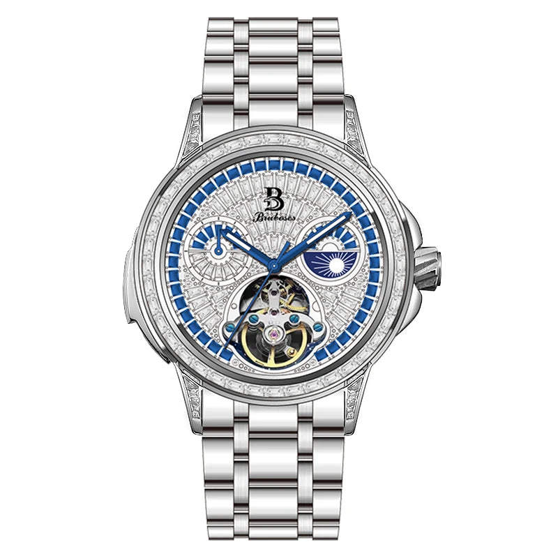 Montre Automatique Squelette Homme JINLERY BS007 – Acier 316L Verre Saphir
