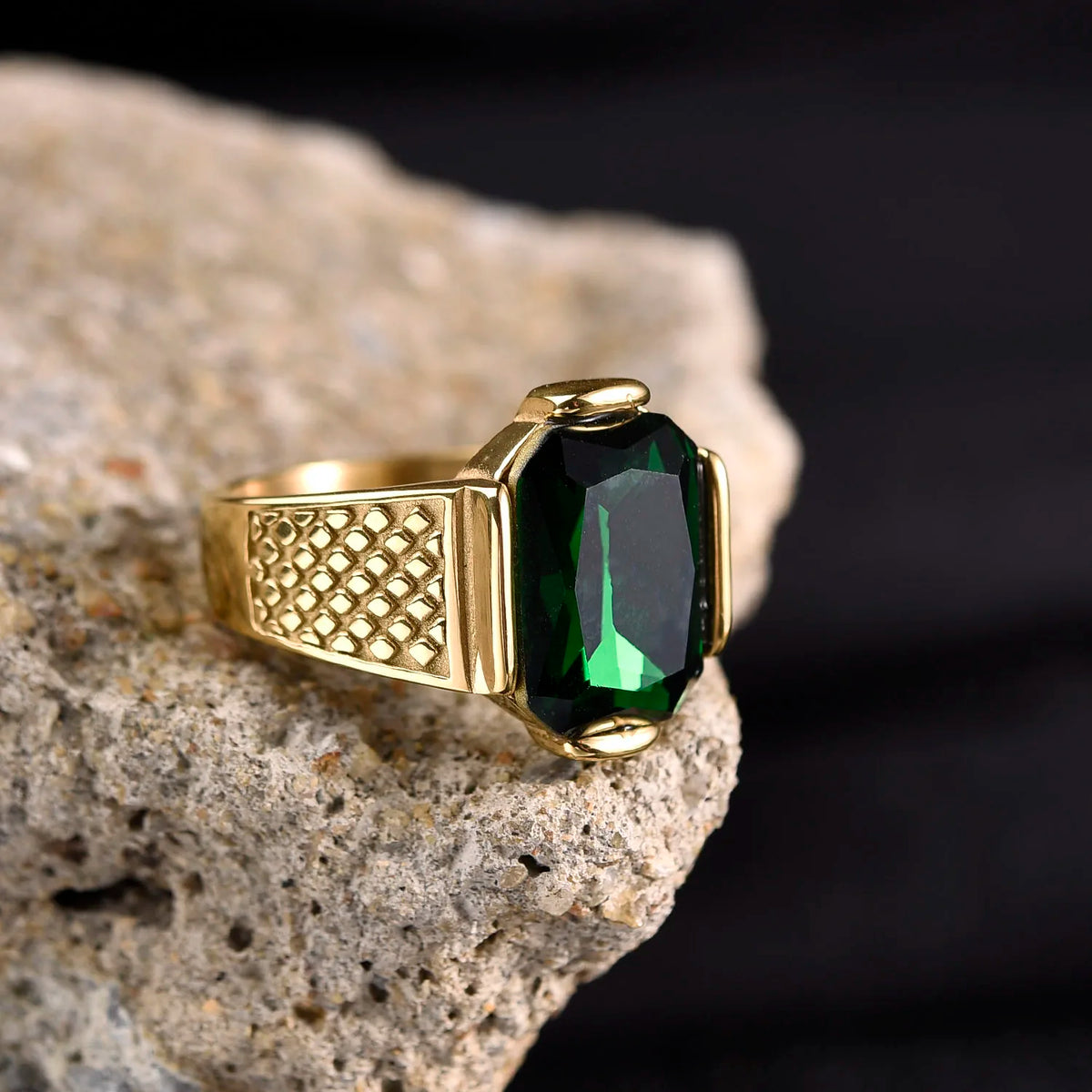 Bague Homme Acier Inoxydable Pierre Colorée – CLEVI Paris