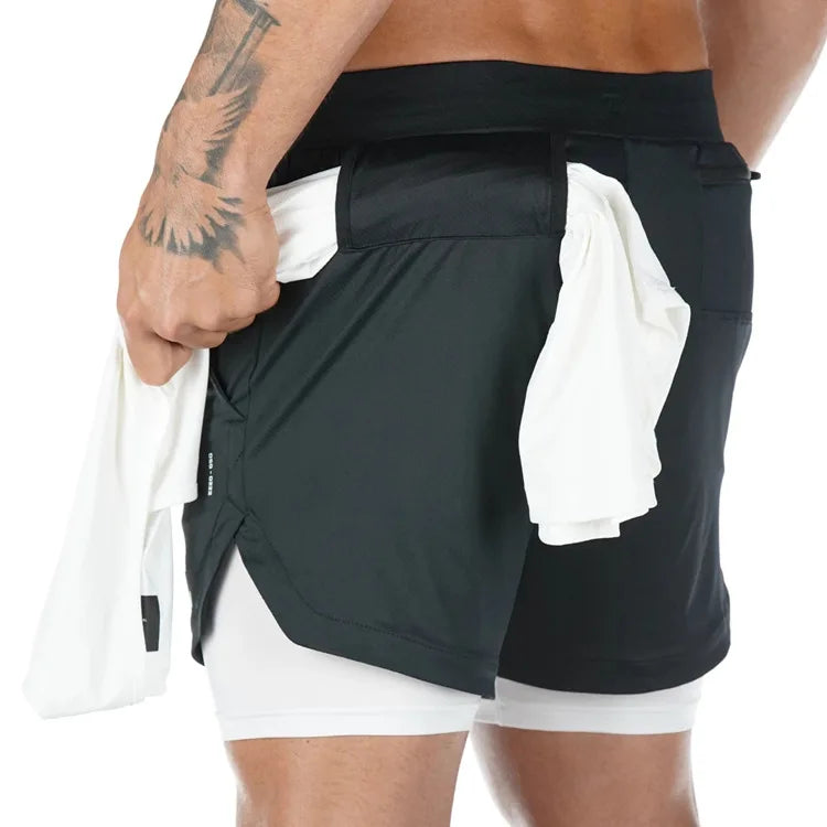 Short Running 2-en-1 Homme Polyester | Séchage Rapide, Gym & Fitness, 11 Coloris, Tailles M à XXXL – CLEVI Paris