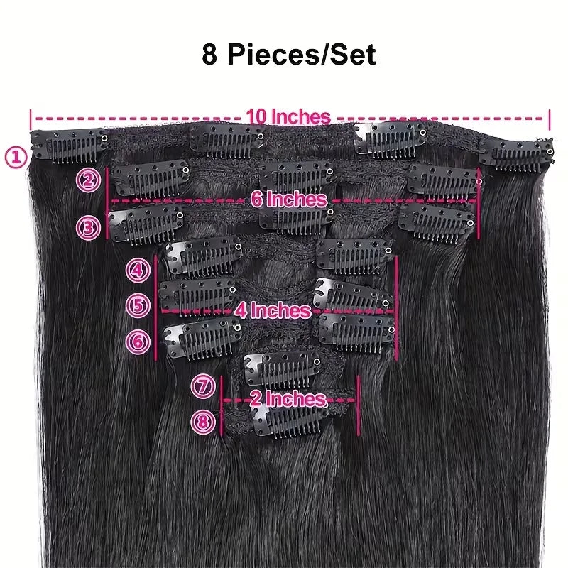 Extensions clip-in lisses, cheveux humains – CLEVI Paris