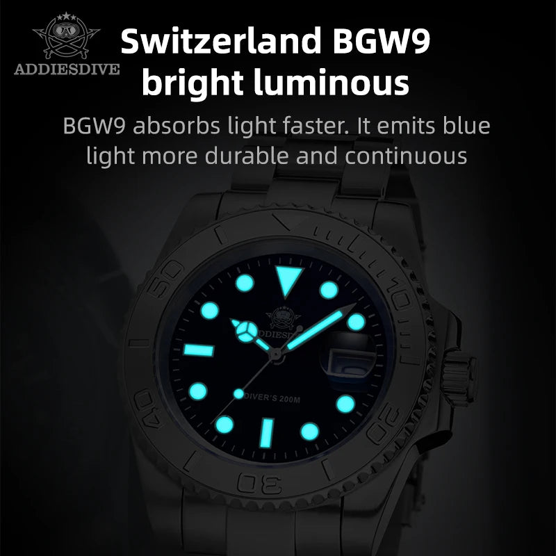 Montre Quartz Homme Addiesdive H3 Miyota 2115 Lumineux BGW9 Plongée 20 Bar Acier 316L 2 Coloris – CLEVI Paris