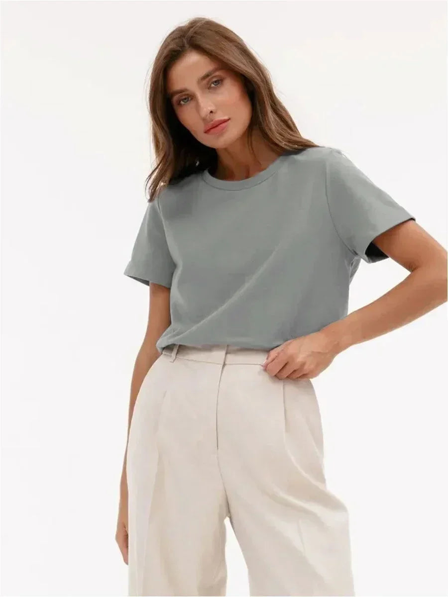 T-shirt Femme 100% Coton — Coupe Loose Manches Courtes | CLEVI Paris