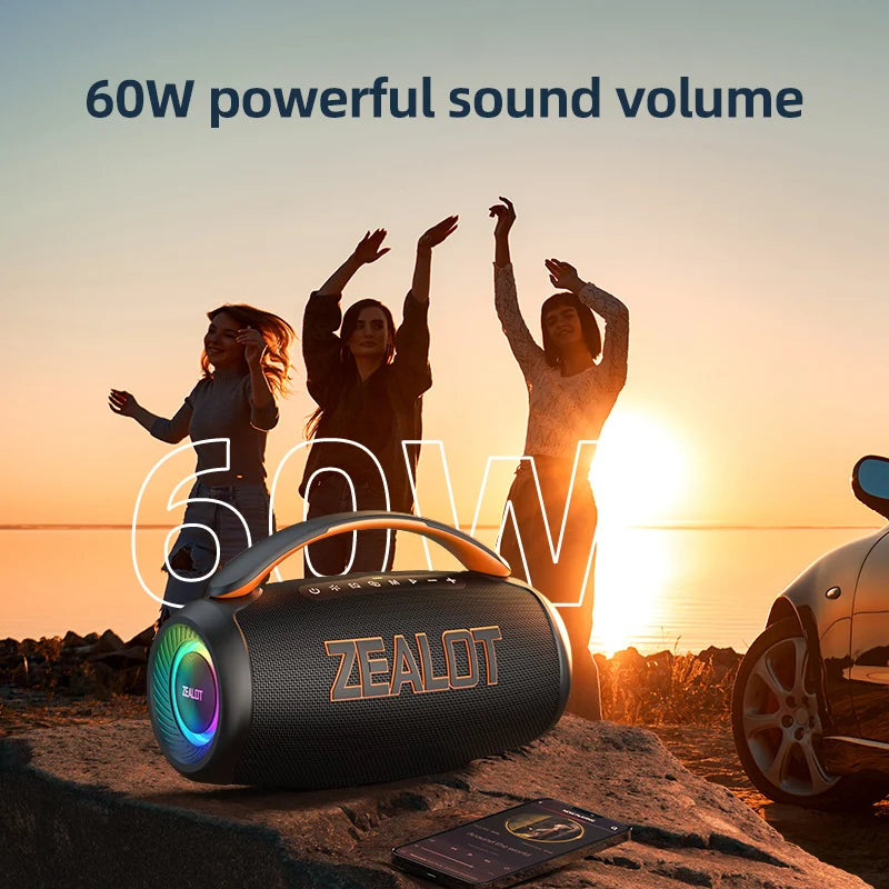 ZEALOT P12 Enceinte Bluetooth Portable 60W Waterproof IPX6 – CLEVI Paris