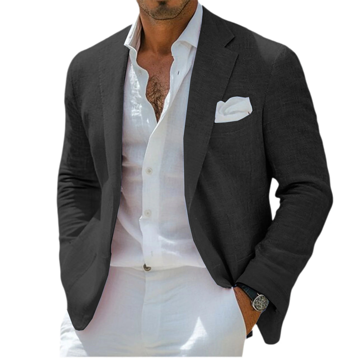 Blazer Lin Homme Coupe Ajustée – CLEVI Paris