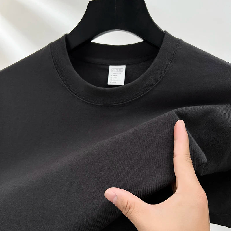 T-Shirt Homme CEMIJIU 100% Coton – Col Rond, Coupe Loose, Respirant, Grande Taille