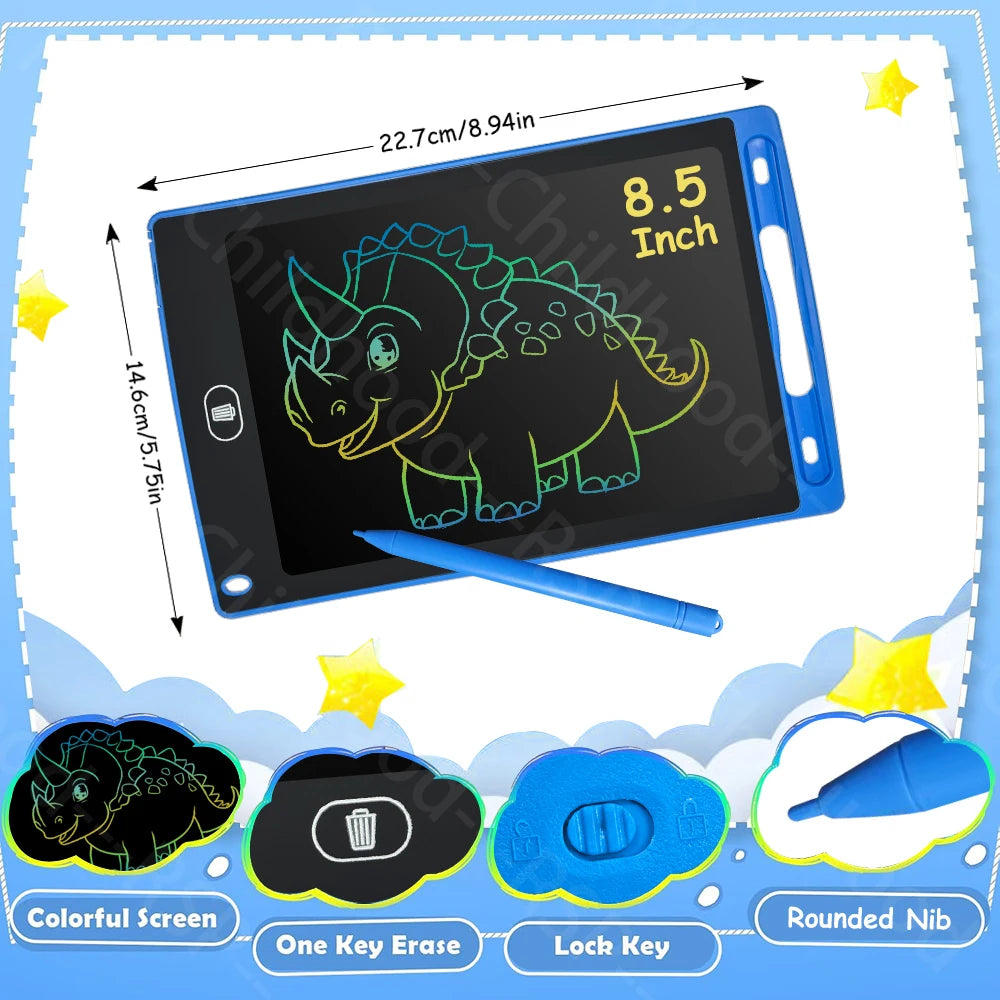 Ardoise LCD RSP 6,5" à 12" – Tablette Dessin & Écriture Enfants, Effaçable, Certifiée CE – CLEVI Paris