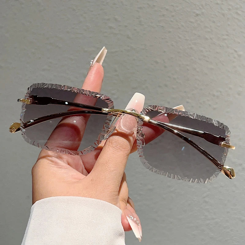 Lunettes de Soleil Sans Monture Carrées Verres Dégradés UV400 — CLEVI Paris