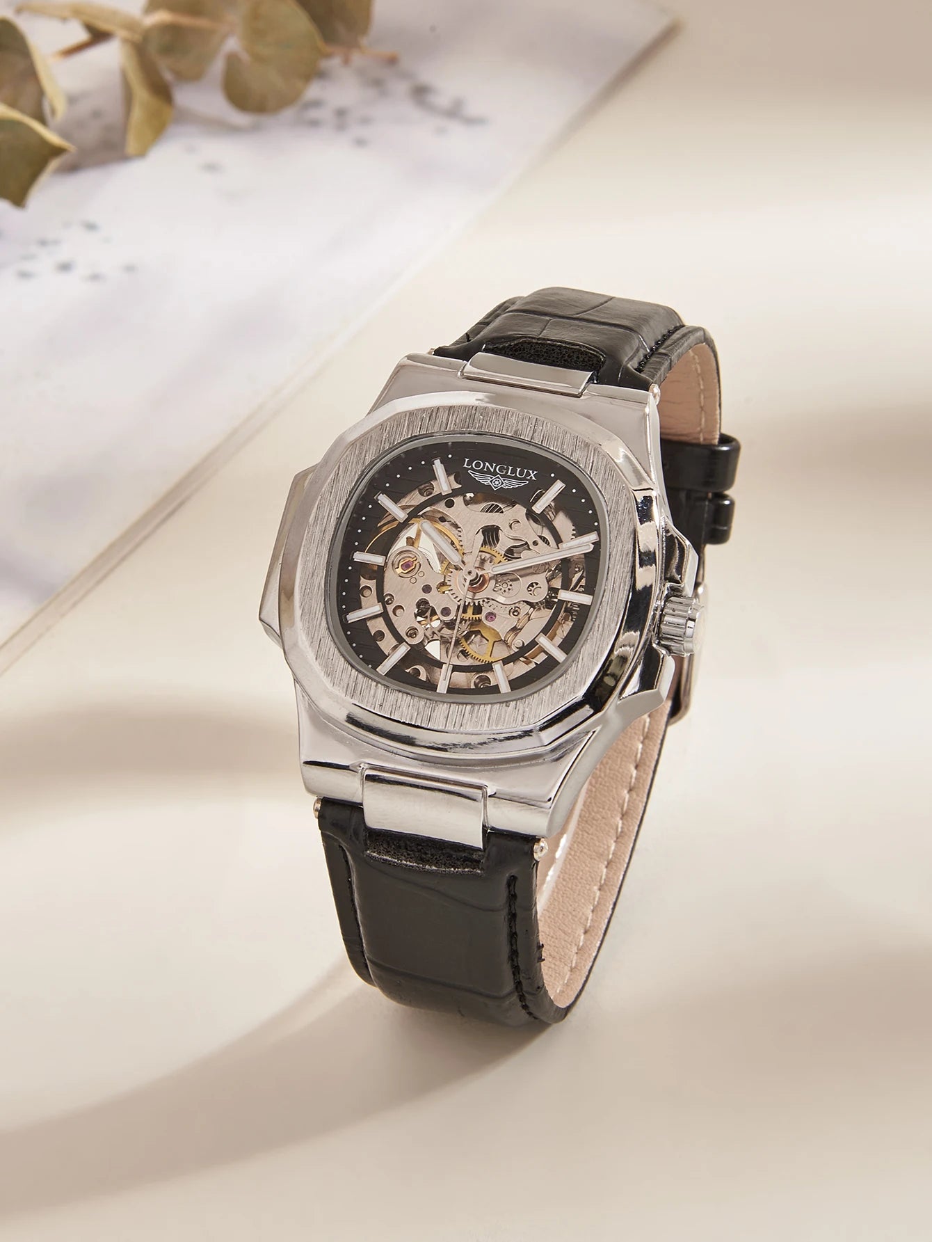 Montre Mécanique Homme LONGLUX 8057P – Squelette Automatique, Cuir & 7 Coloris