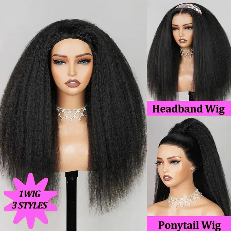 Half Wig Kinky Straight Cheveux Humains — CLEVI Paris