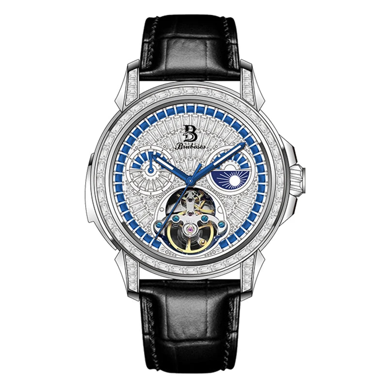Montre Automatique Squelette Homme JINLERY BS007 – Acier 316L Verre Saphir