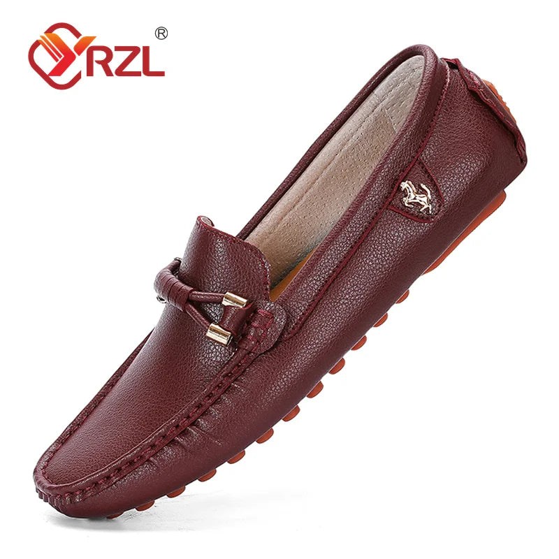 Mocassins Homme Cuir PU YRZL – Chaussures Plates Slip-On Respirantes Grande Taille 37-48 – CLEVI Paris