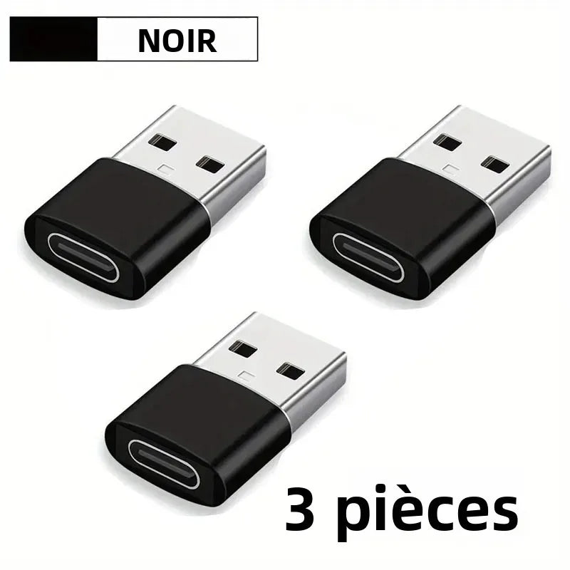 Adaptateur USB-A vers USB-C Lot de 3 OTG – CLEVI Paris