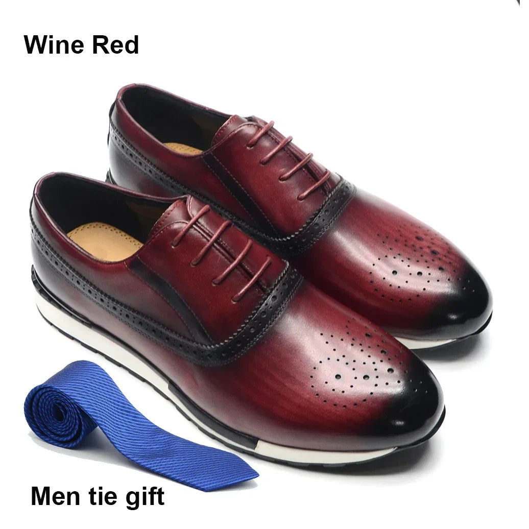 Oxford Brogue Homme Cuir Véritable Fait Main Lacets 10 Coloris Business Casual – CLEVI Paris